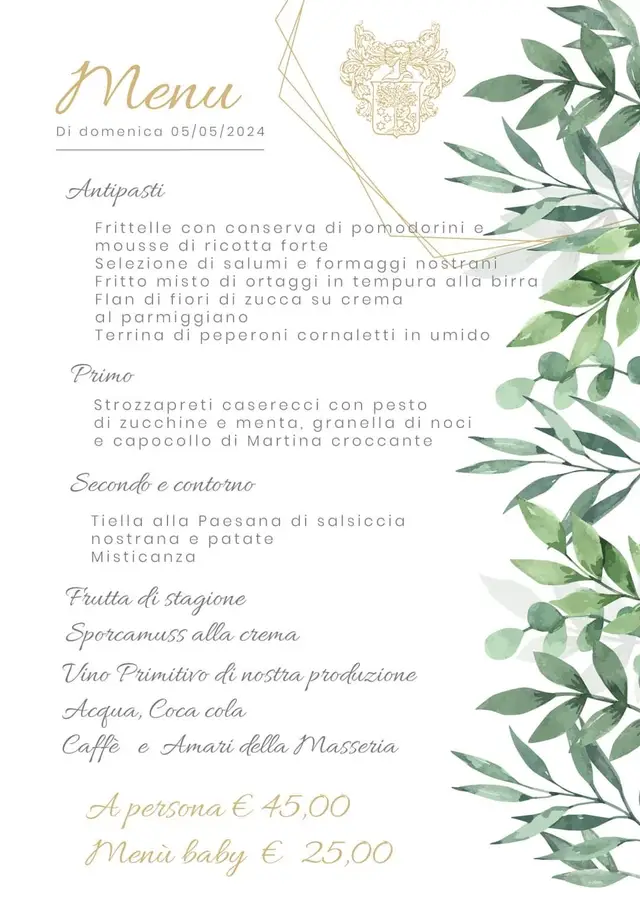 Menu Domenicale del 5 Maggio:  🍽️ Domenica 5 maggio vi aspettiamo all'Agriturismo Masseria Alberotanza per un pranzo indimenticabile! Deliziatevi con il nostro menu fisso! . L'Agriturismo Masseria Alberotanza è aperto ogni domenica per il pranzo, ma accogliamo anche prenotazioni per la cena e per eventi speciali come cerimonie, anniversari, compleanni e altri eventi privati. Per prenotazioni e informazioni dettagliate, non esitate a contattarci. . Venite a trovarci e lasciatevi conquistare dai piaceri della buona tavola e dalla bellezza della campagna pugliese. Vi aspettiamo!